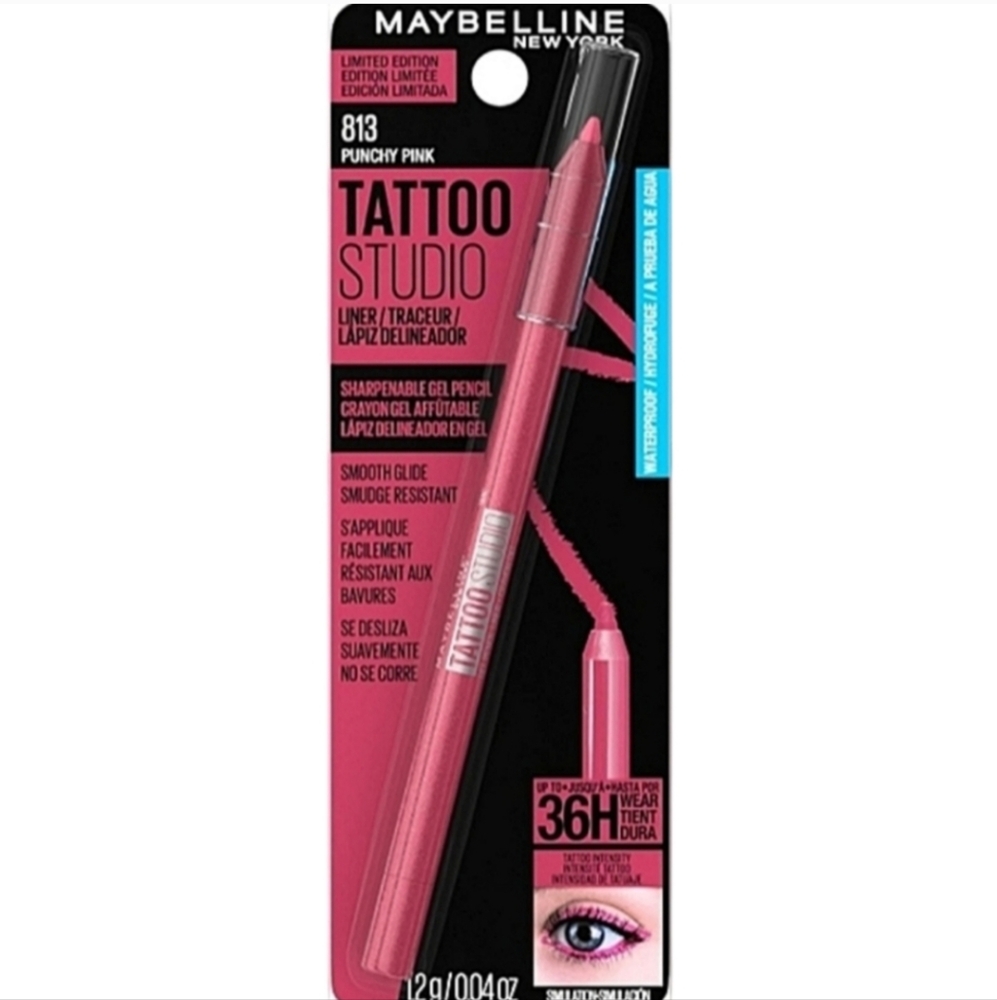 25 x MAYBELLINE Tattoo Studio Eyeliner, 36 HR 813 Punchy Pink BULK BUNDLE